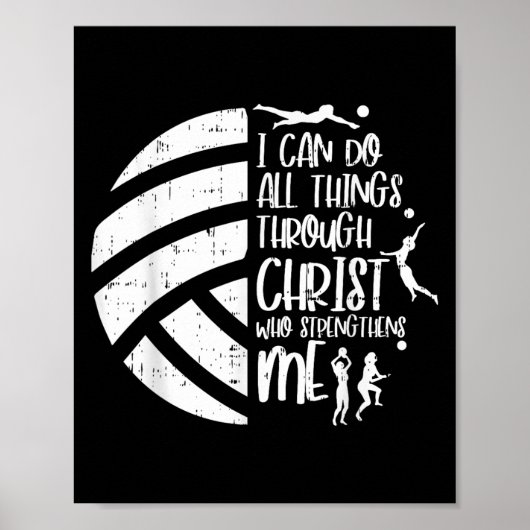 I Can Do Things Through Christ Volleyball Christia Poster (Voorkant)