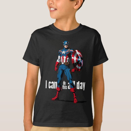 "I Can Do This All Day" with Hero Shield T-shirt (Voorkant)