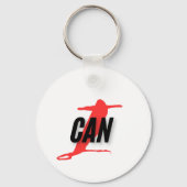 "I Can" Dynamic Red & Black Empowerment Word Art Sleutelhanger (Voorkant)