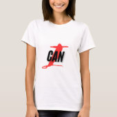 "I Can" Dynamic Red & Black Empowerment Word Art T-shirt (Voorkant)