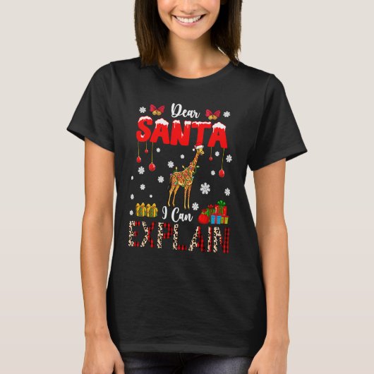 I Can Explain Christmas Lights Leopard Plaid Santa T-shirt (Voorkant)