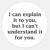 I Can Explain Ronde Sticker (Voorkant)