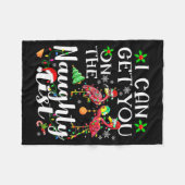 I Can Get You On The Naughty List Flamingo Christm Fleece Deken (Voorkant (Horizontaal))