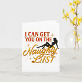I Can Get You On The Naughty List - Funny Xmas Chr Kaart (Gele Bloem)