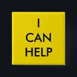 I Can Help  Volunteer Button Charity Event Yellow<br><div class="desc">I can help. Volunteer Button Charity Events Business ,  School,  Theater etc</div>