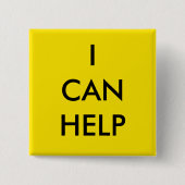 I Can Help  Volunteer Button Charity Event Yellow (Voorkant)