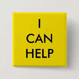 I Can Help Volunteer Button Charity Event Yellow