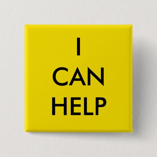 I Can Help Volunteer Button Charity Event Yellow (Voorkant)