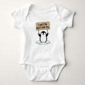 “I can’t fly but I still try” cute penguin Romper (Voorkant)