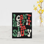 I Can’t Help It I’m Saucy, Pasta Lover Italian Spa Kaart (Gele Bloem)