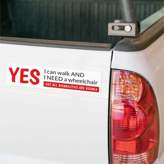 I Can Walk Ambulatory Wheelchair User Awareness Bumpersticker (Op Truck)