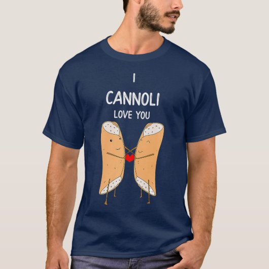 I Cannoli Love Funny Italiaanse Pastry Romantic Pu T-shirt (Voorkant)