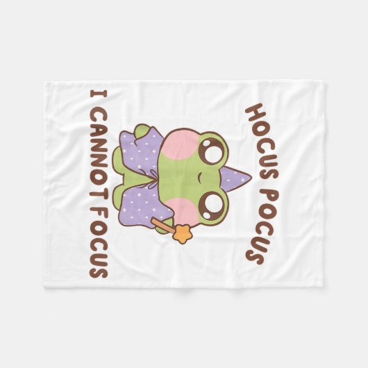 I Cannot Focus Funny Adhd Sitive Frog  Fleece Deken (Voorkant (Horizontaal))