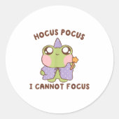 I Cannot Focus Funny Adhd Sitive Frog Ronde Sticker (Voorkant)
