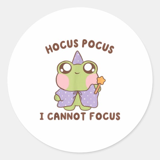 I Cannot Focus Funny Adhd Sitive Frog Ronde Sticker (Voorkant)