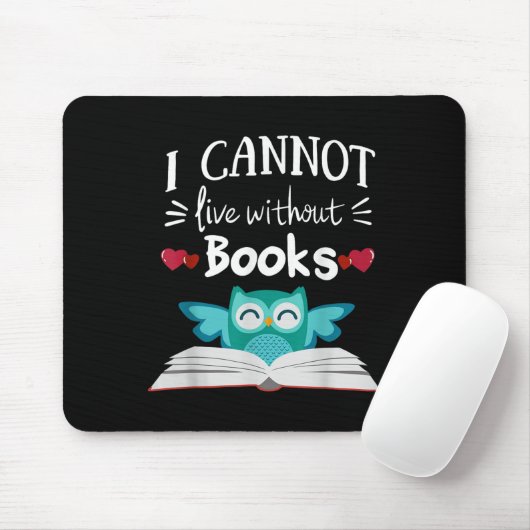 I Cannot Live Without Books Owl Muismat (Met muis)