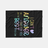 I Can't Answer That For You Staar Test Teacher Tes Fleece Deken (Voorkant (Horizontaal))