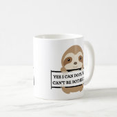 I Can't Be Bothered Funny Sloth ontwerp Sweatshirt Koffiemok (Voorkant rechts)