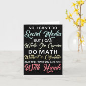 I Can't Do Social Media Funny Sarcastic Humor For Kaart (Gele Bloem)