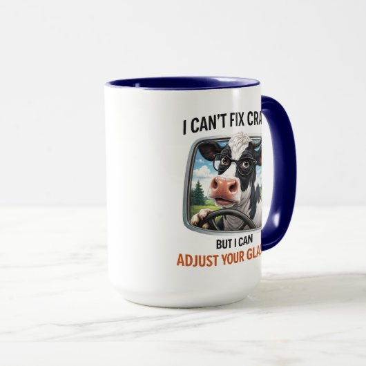 I Can't Fix Crazy but I Adjust Your Glasses Mok (Voorkant rechts)