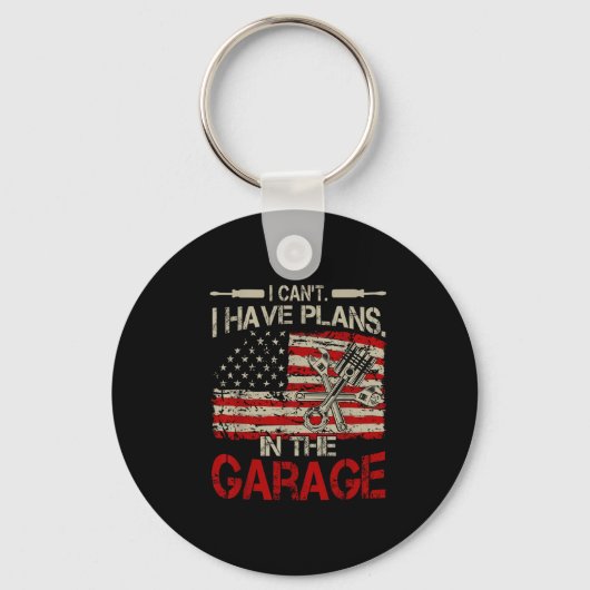 I Cant Have Plans Garage-shirt Men Funny Mechanic Sleutelhanger (Voorkant)