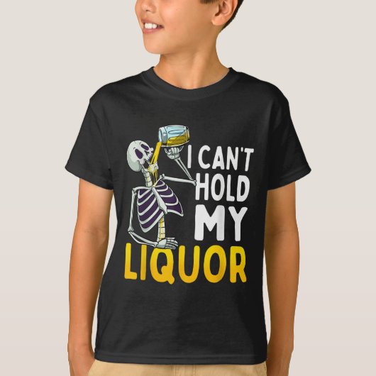 I Cant Hold My Liquor Funny Halloween Skeleton Dri T-shirt (Voorkant)