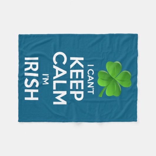 I Can't Keep Calm I'm Irish St Patrick's Day Funny Fleece Deken (Voorkant (Horizontaal))