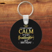 I Cant Keep Calm Its My Granddaughter 1st Birthday Sleutelhanger (Voorkant)
