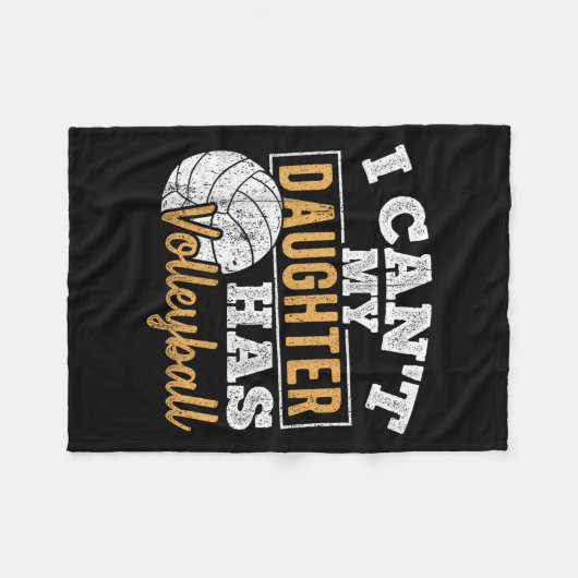 I Cant My Daughter Has Volleyball - Netball Traini Fleece Deken (Voorkant (Horizontaal))