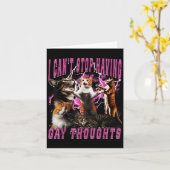 I Can't Stop Having Gay Thoughts Funny Cat Meme Bo Kaart (Gele Bloem)