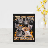 I Can't Stop Having Gay Thoughts Funny Cat Meme Bo Kaart (Gele Bloem)