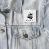 "I Care" Europese badger Vierkante Button 5,1 Cm (In situ)