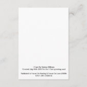 'I Care'-gedicht Informatiekaartje (Achterkant)