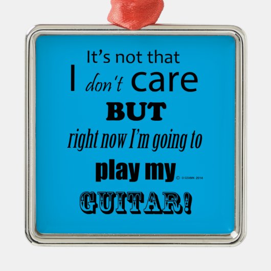 I Care Guitar Metalen Ornament (Voorkant)