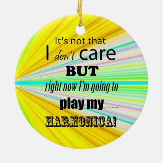 I Care Harmonica Keramisch Ornament (Achterkant)