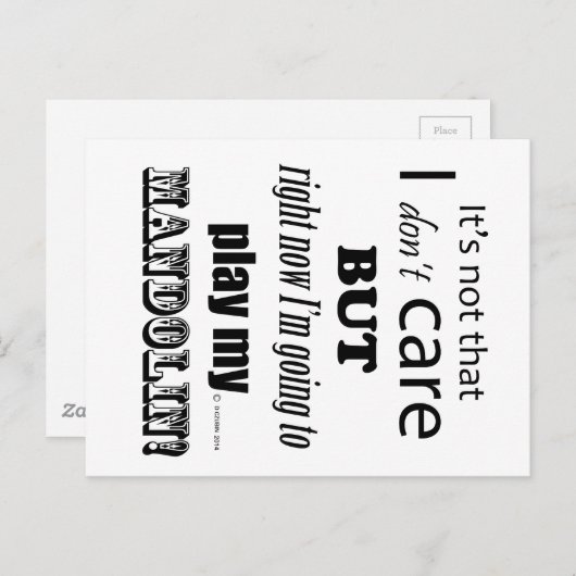 I Care Mandolin Briefkaart (Voorkant / Achterkant)