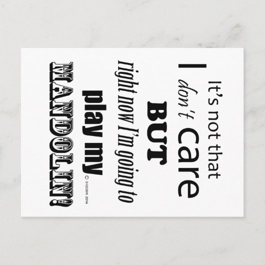 I Care Mandolin Briefkaart (Voorkant)