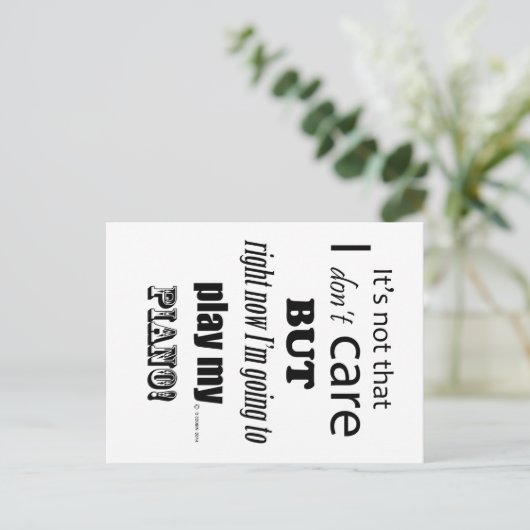 I Care Piano Briefkaart (Staand voorkant)