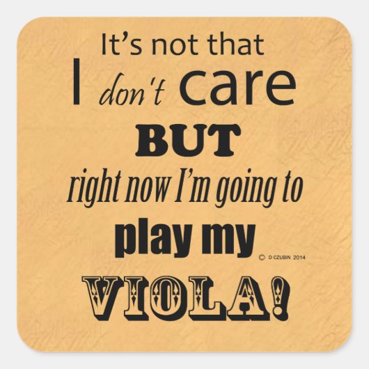 I Care Viola Square Sticker (Voorkant)