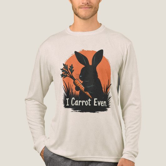 I Carrot Even Funny Bunny Rabbit Vegetable Pun Tri-Blend Shirt (Voorkant volledig)