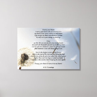 I Carry Your Heart gedicht van E.E. Cummings Canvas Afdruk