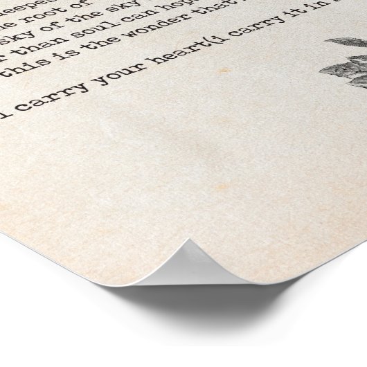 I Carry Your Heart Poem - EE Cummings Poster (Hoek)