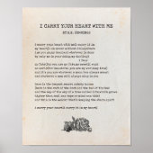 I Carry Your Heart Poem - EE Cummings Poster (Voorkant)