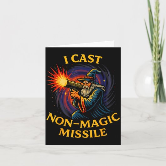 I Cast Non-magic Missile Funny Wizard Parody Meme  Kaart (Voorkant)