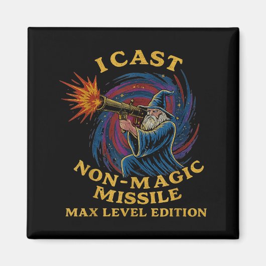 I Cast Non-magic Missile Funny Wizard Parody Meme  Magneet (Voorkant)