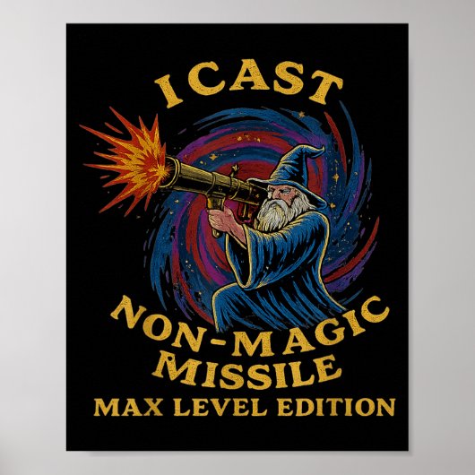 I Cast Non-magic Missile Funny Wizard Parody Meme  Poster (Voorkant)
