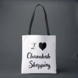I 🖤 Chanoeka. Winkelen Tote Bag<br><div class="desc">Breng wat plezier en eigenzinnigheid aan uw vakantie boodschappen met onze feestelijke I 🖤 Chanoeka winkelen tas! Met een gedurfd typografisch ontwerp met contrasterende zwart-witte kleuren. dit milieuvriendelijke tas is ideaal voor het dragen van geschenken, boodschappen en meer terwijl het Chanoeka-plezier verspreidt" Duurzaam, ruim en stijlvol, het is de ultieme...</div>