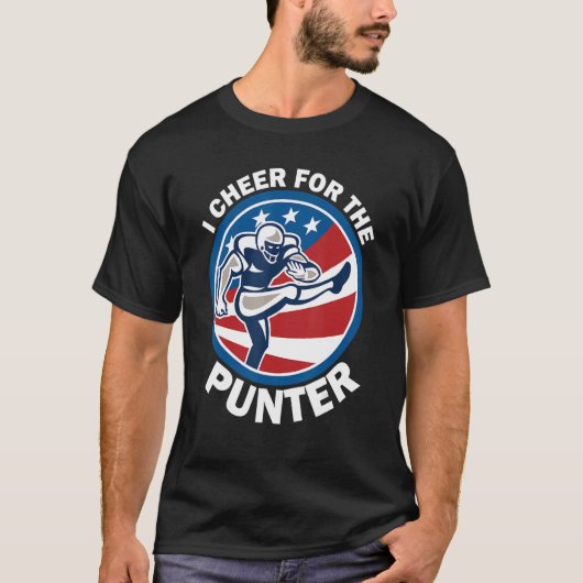 I cheer For The Punter  Saying Football Punter T-shirt (Voorkant)
