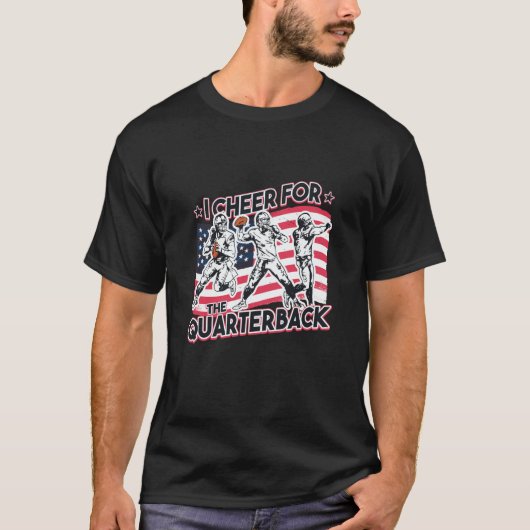 I cheer for the Quarterback American flag football T-shirt (Voorkant)
