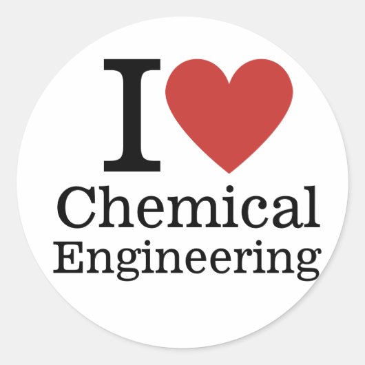 I ❤️ Chemische engineering voor studenten / facult Ronde Sticker (Voorkant)